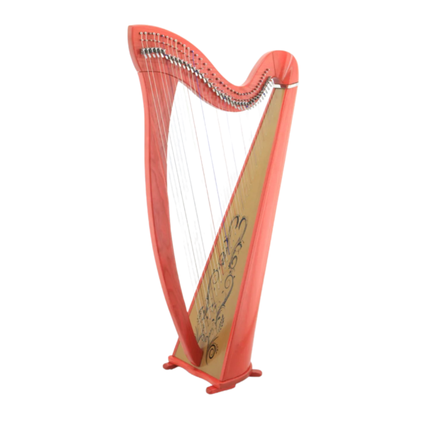 38 Strings Lyre Harp Rosewood wood with Extra Strings and Tuner Special Flower Design