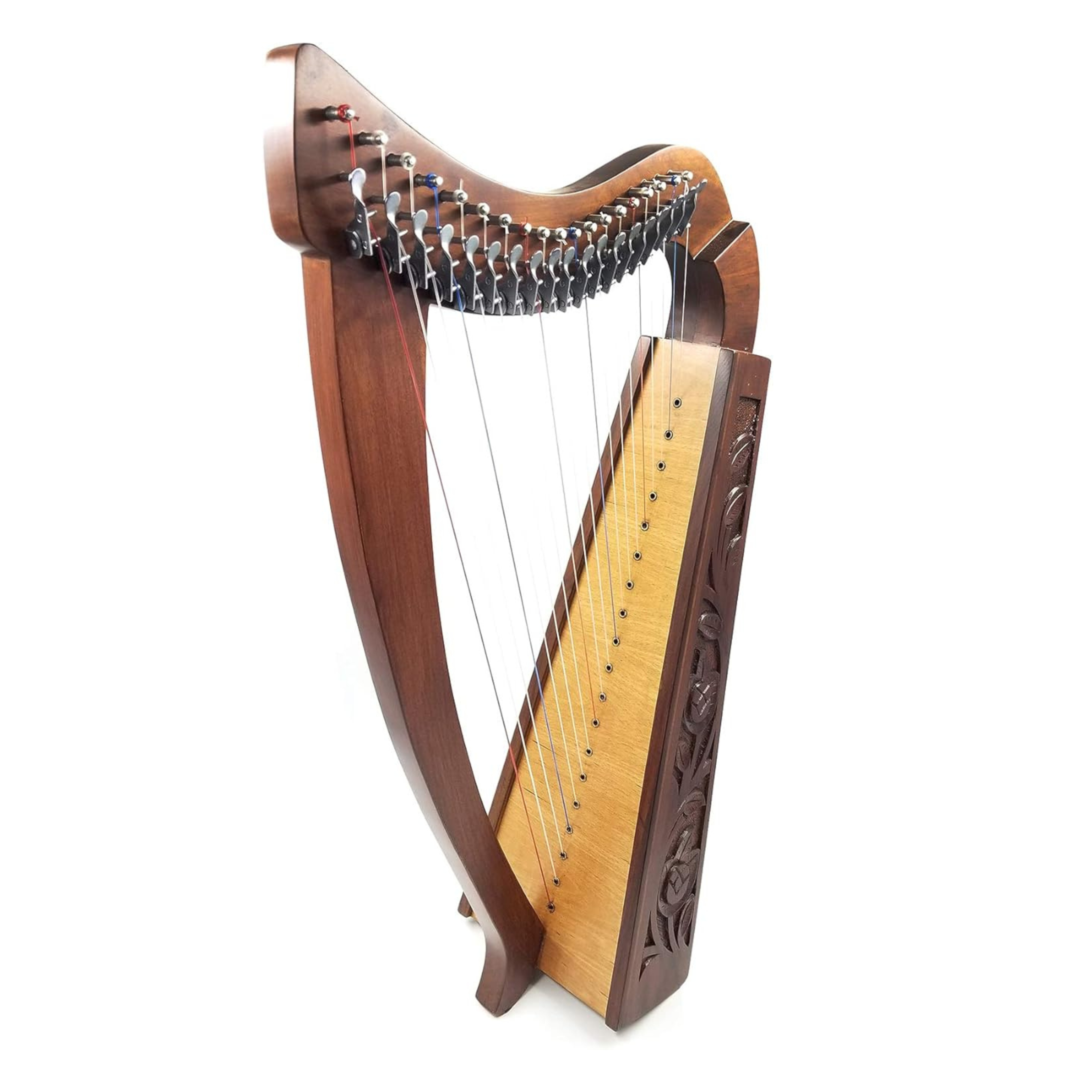 19 Strings Lyre harp Celtic Irish Lever Harp with Extra Strings and Tuner