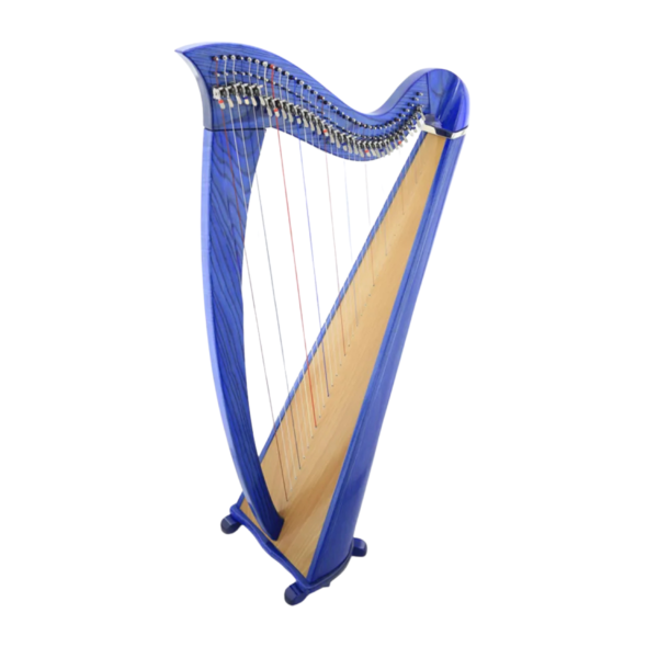 34 Strings Lyre harp  Rosewood wood  Nylon strings  with Extra Strings and Tuner (Blue)