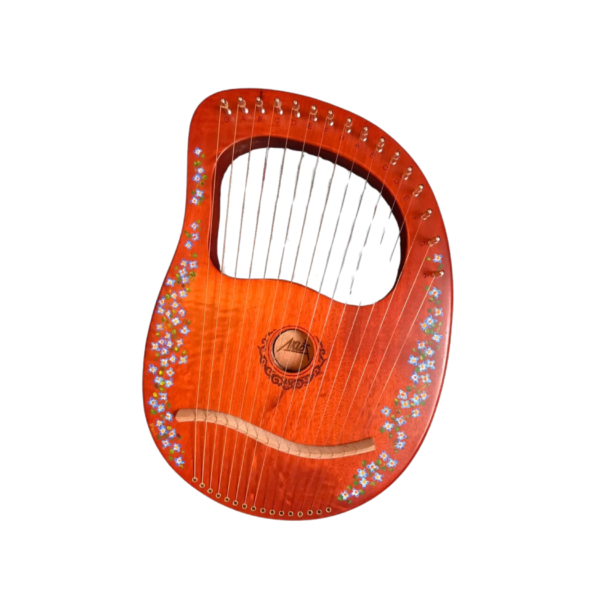 16 Strings Lyre harp Rosewood wood with Extra Strings and Tuner Flower design